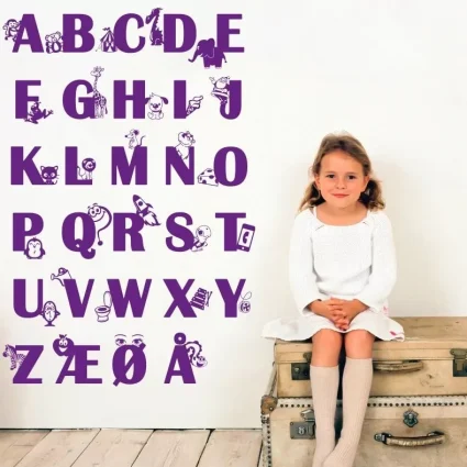 Alfabet Med Figurer - Wallsticker