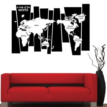 Alternativt verdenskort - Wallsticker