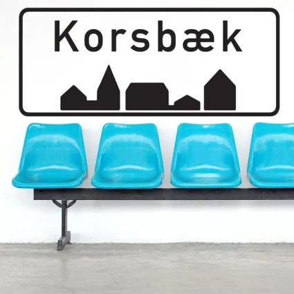 Byskilt Med Egen By - Wallsticker