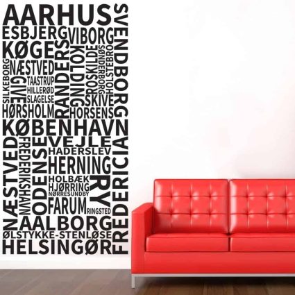 Danske Byer - Wallsticker