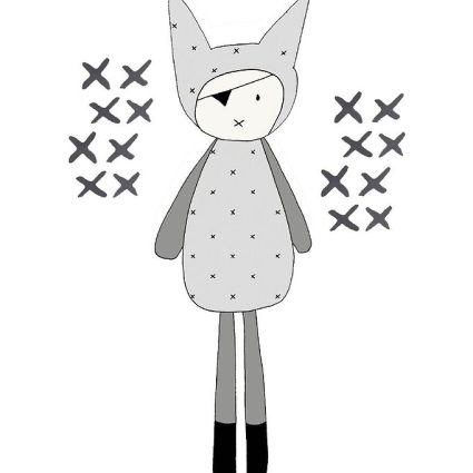 Fabelab Wallsticker - Dreamy Friend Pirate - Grå m. Pirat