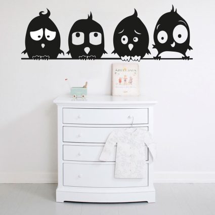 Fugle På Linje - Wallsticker