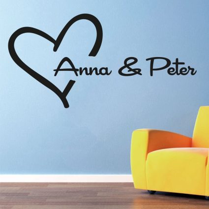 Hjerte Med Tekst - Wallsticker