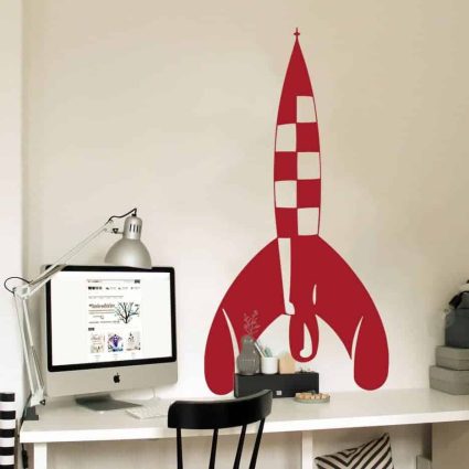 Måneraket - TinTin - Wallsticker