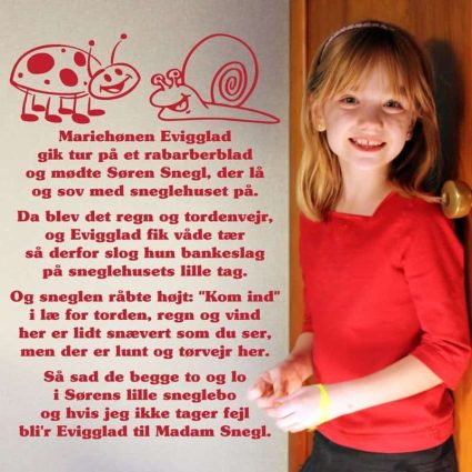 Mariehønen Evigglad - Wallsticker