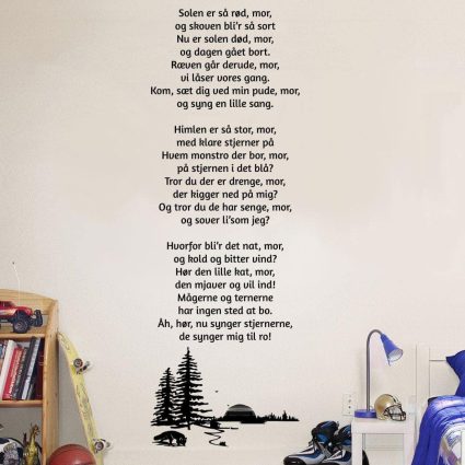 Solen Er Så Rød, Mor - Wallsticker