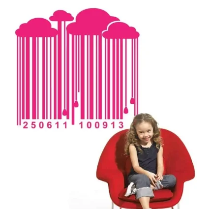 Stregkode Regn Med Egne Tal - Wallsticker