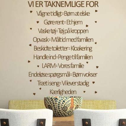 Taknemlige For - Wallsticker