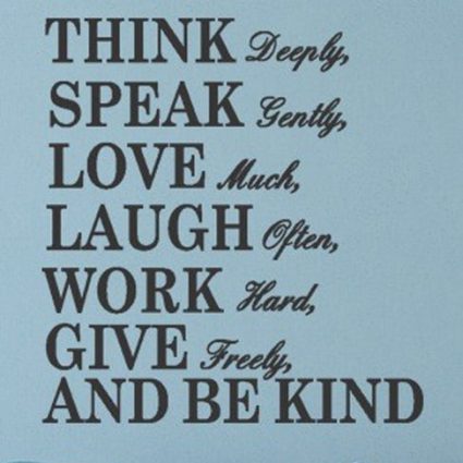 Think Speak Love Laugh Work - Wallsticker