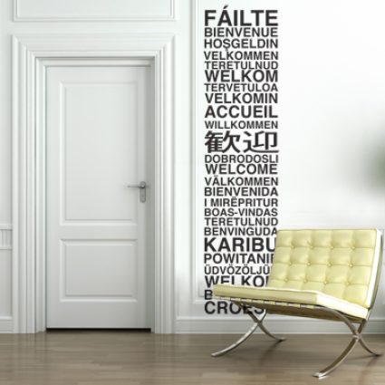 Welcome wallsticker af Alan Smithee, 33x138 cm